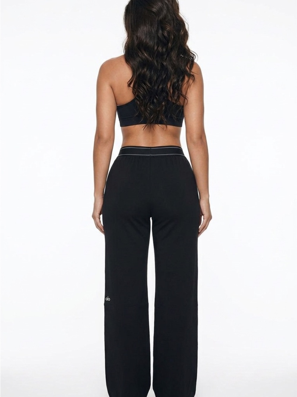 ALO Yoga Black Wide-Leg Relax Fit Pants - Picture 6 of 16